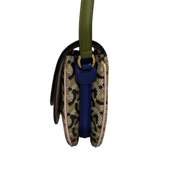 Auth Salvatore Ferragamo Gancini 21H986 Beige Red Multi PVC Leather - Picture 6 of 16